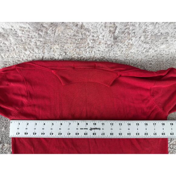 Windrige Cheryl Nash Size L Silk Mock Neck Sweater Red Long Sleeve Outdoor - Picture 4 of 7